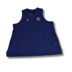 Koszulka Air Jordan x Paris Saint Germain Mesh Jersey. Niebieskie bluzki damskie Jordan, bez wzorów, z jersey, sportowe, bez kołnierzyka, bez ramiączek. Za 297.50 zł.