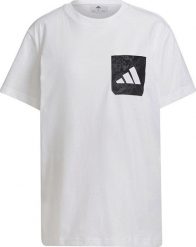 Adidas Koszulka damska adidas Lace Camo GFX 1 biała GT8832. Białe bluzki damskie Adidas, bez wzorów, bez kołnierzyka, bez ramiączek. Za 84.43 zł.