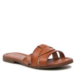 Klapki Lasocki. Brązowe klapki damskie Lasocki, bez wzorów, bez obcasa, bez zapięcia. Za 139.99 zł.