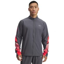 Kurtka z dresu Under Armour Velociti Storm. Czerwone kurtki męskie Under Armour, l, bez wzorów, z dresówki, sportowe, z kapturem. Za 279.50 zł.