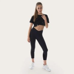 Damskie legginsy z dzianiny Snap Climbing. Czarne legginsy damskie SNAP CLIMBING, bez wzorów, z dzianiny. Za 312.50 zł.