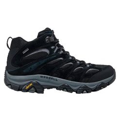 Buty trekkingowe męskie Merrell Moab 3 Mid Gtx Gore-tex. Czarne trekkingi męskie Merrell, z gore-texu, za kostkę, bez zapięcia. Za 762.00 zł.