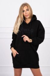 Bluza ocieplana z haftowanym napisem oversize czarna. Czarne bluzy damskie KESI, l, bez wzorów, z bawełny, bez ramiączek, bez kaptura. Za 238.37 zł.