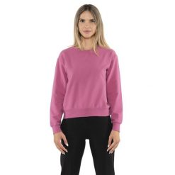 Bluza z bawełna z zamek błyskawiczny na co dzień. Fioletowe bluzy damskie LEONE 1947 APPAREL, bez wzorów, z bawełny, sportowe, bez ramiączek, bez kaptura. W wyprzedaży za 136.83 zł.