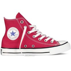 Trampki Converse Chuck Taylor All Star Classic Hi. Czerwone trampki i tenisówki damskie Converse, bez wzorów, bez zapięcia. W wyprzedaży za 297.85 zł.