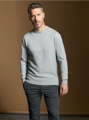 Sweter - szary. Szare swetry męskie Sinsay, l, bez wzorów, z bawełny, bez kołnierzyka, bez ramiączek. W wyprzedaży za 35.99 zł.