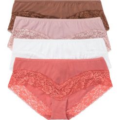 Figi panty z koronką (4 pary). Czarne majtki damskie bonprix, z koronki. Za 64.99 zł.