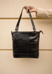 Shopperka skórzana DAN-A t453 czarna. Czarne shopperki damskie DAN-A, bez wzorów, ze skóry, bez dodatków. Za 329.99 zł.