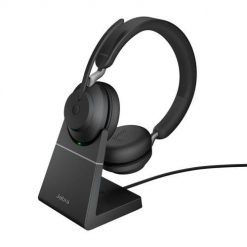 Jabra Evolve2 65, UC Stereo Zestaw słuchawkowy Bezprzewodowy Opaska na głowę Biuro/centrum telefoniczne USB Typu-A Bluetooth Czarny. Czarne słuchawki bezprzewodowe JABRA. Za 992.99 zł.