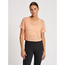 Damska koszulka crop top Hummel MT Iris Burnout. Brązowe bluzki damskie Hummel, bez wzorów, sportowe, bez kołnierzyka, bez ramiączek. Za 172.50 zł.