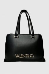 VALENTINO Czarna shopperka Caprice Shopping. Czarne shopperki damskie Valentino by Mario Valentino, bez wzorów, ze skóry, duże, bez dodatków. W wyprzedaży za 499.99 zł.