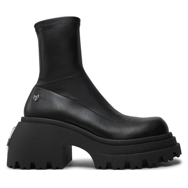 Botki Naked Wolfe. Czarne botki damskie Naked Wolfe, bez wzorów, bez obcasa, na słupku, bez zapięcia. Za 1,319.00 zł.