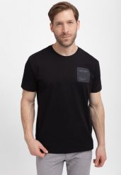Bawełniany t-shirt T-ERA 2. Czarne t-shirty męskie Volcano, l, z aplikacjami, z bawełny, bez kołnierzyka, bez ramiączek. Za 69.99 zł.