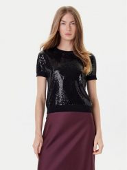 Guess Sweter W5YR21 Z3E70 Czarny Regular Fit. Czarne swetry nierozpinane damskie Guess, xxl, z aplikacjami, z wiskozy, bez kołnierzyka, bez ramiączek. Za 339.99 zł.