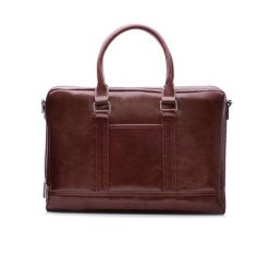 Skórzana torba męska na laptopa Solier burgundowa. Czerwone torby na laptopa damskie Solier, bez wzorów, ze skóry. Za 539.98 zł.