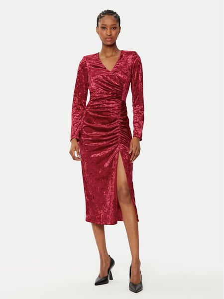 Rinascimento Sukienka koktajlowa CFC0121946003 Czerwony Regular Fit. Czerwone sukienki damskie Rinascimento, xs, bez wzorów, z syntetyku, wizytowe, bez kołnierzyka, bez ramiączek. Za 279.99 zł.