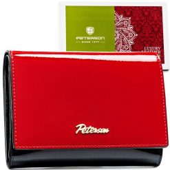 Portfel skórzany Peterson PTN 1N-445 czerwony. Czerwone portfele damskie Peterson, ze skóry. Za 134.99 zł.