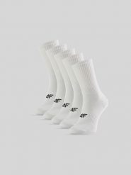 4F Skarpetki długie (5-pack) męskie - białe 39-42. Białe skarpety męskie 4F, bez wzorów, z bawełny. Za 69.99 zł.