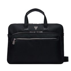 Torba na laptopa Guess. Czarne torby na laptopa damskie Guess, z aplikacjami. Za 674.99 zł.