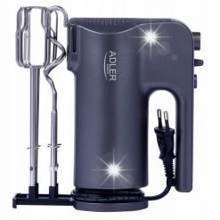 Mikser Adler Mikser ręczny 550W 5 prędkości nasadki stal nierdzewna tacka na akcesoria. Miksery Adler. Za 235.62 zł.