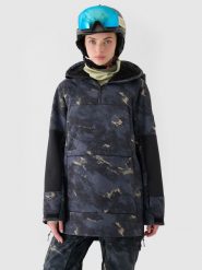 4F Kurtka snowboardowa membrana 8000 damska - czarna XXL. Czarne kurtki sportowe damskie 4F, na zimę, m, bez wzorów, z dzianiny, bez ramiączek, z kapturem, narciarskie. W wyprzedaży za 299.99 zł.
