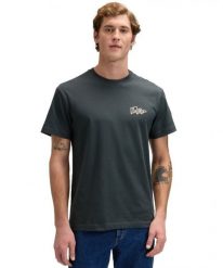 MESKA KOSZULKA LEE FLAG TEE WASHED BLACK 112376473. Czarne t-shirty męskie Lee, l, bez wzorów, bez kołnierzyka, bez ramiączek. Za 79.99 zł.