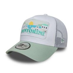 Czapka Trucker New Era Summer Santorini. Zielone czapki damskie New Era, bez wzorów, sportowe. Za 163.50 zł.