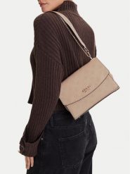 Guess Torebka Phoebe HWPD96 65210 Beżowy. Brązowe listonoszki damskie Guess, z aplikacjami, ze skóry, bez dodatków. Za 319.99 zł.