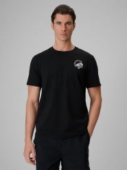 4F T-shirt relaxed z nadrukiem męski - czarny XXL. Czarne t-shirty męskie 4F, m, bez wzorów, z bawełny, bez kołnierzyka, bez ramiączek. Za 69.99 zł.