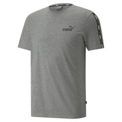 Męska koszulka Essentials+ Tape PUMA Medium Gray Heather. Szare koszulki sportowe męskie Puma, m, bez wzorów, bez ramiączek, na jogę i pilates. Za 139.99 zł.