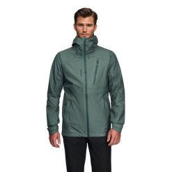 Kurtka męska 3 warstwowa Alpinus Nookat przeciwdeszczowa. Zielone kurtki męskie Alpinus, l, bez wzorów, sportowe, bez kaptura. Za 599.00 zł.