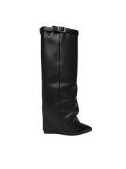 Steve Madden Kozaki Corenne SM11003418 Czarny. Czarne kozaki damskie Steve Madden, bez wzorów, ze skóry, bez obcasa, na koturnie, bez zapięcia. Za 1,099.00 zł.