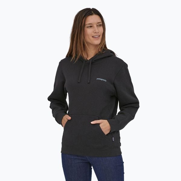 Bluza Patagonia Fitz Roy Icon Uprisal Hoody. Czarne bluzy damskie Patagonia, na zimę, bez wzorów, sportowe, bez ramiączek, bez kaptura. Za 349.99 zł.