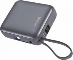 Powerbank Swissten Swissten SPACE Power Bank Universal External Battery Built-in USB-C Cable 35W / 10000 mAh Silver. Szare powerbanki SWISSTEN. Za 154.29 zł.