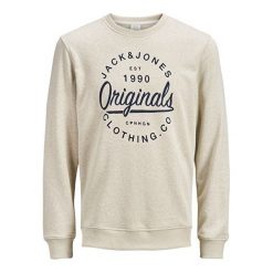 Jack&Jones Męska bluza Jorbreeze Sweat Crew Neck Feather Gray (rozmiar S). Szare bluzy męskie Jack&Jones, m, bez wzorów, z materiału, bez ramiączek, bez kaptura. W wyprzedaży za 90.00 zł.