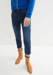 "Dżinsy ""ultra-soft"" Slim Fit, dł. 7/8". Niebieskie jeansy damskie bonprix, bez wzorów, z jeansu. Za 89.99 zł.