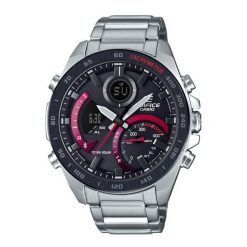 Zegarek męski Casio ECB-900DB-1AER, Quartz, 46mm, 10ATM. Czarne zegarki męskie Casio, bez wzorów. Za 840.40 zł.