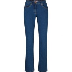 Dżinsy ze stretchem Straight, mid waist. Czarne jeansy damskie bonprix, bez wzorów, z jeansu. Za 97.99 zł.