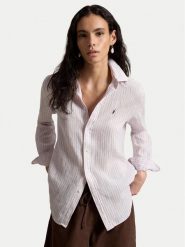 Polo Ralph Lauren Koszula 211A96158011 Różowy Classic Fit. Czerwone koszule damskie Polo Ralph Lauren, xs, bez wzorów, ze lnu, bez kołnierzyka, bez ramiączek. Za 859.99 zł.