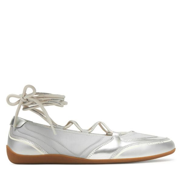 Baleriny KARL LAGERFELD. Szare balerinki damskie KARL LAGERFELD, bez wzorów, bez obcasa, bez zapięcia. Za 759.99 zł.