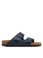 Birkenstock Klapki Arizona Birko-Flor 051753 Granatowy. Niebieskie klapki damskie Birkenstock, bez wzorów, ze skóry, bez obcasa, bez zapięcia. Za 399.99 zł.