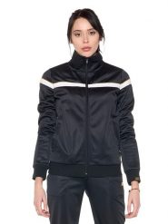 Bluza z zamek błyskawiczny na trening na co dzień. Czarne bluzy damskie LEONE 1947 APPAREL, s, bez wzorów, bez ramiączek, bez kaptura. Za 328.38 zł.