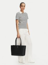 Tommy Hilfiger Torebka Th Logotape Tote AW0AW18742 Czarny. Czarne shopperki damskie Tommy Hilfiger, bez wzorów, ze skóry, bez dodatków. Za 649.99 zł.