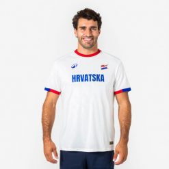 Koszulka piłkarska Chorwacja dla kibiców. Białe bluzki damskie KIPSTA, xl, bez wzorów, z materiału, sportowe, bez kołnierzyka, bez ramiączek. Za 44.99 zł.