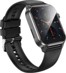 HOCO smartwatch z funkcją rozmowy Y26 czarny. Czarne zegarki smartwatch Hoco, bez wzorów. Za 69.53 zł.