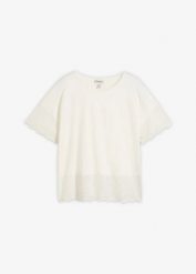T-shirt z czystej bawełny organicznej. Czarne t-shirty damskie bonprix, w ażurowe wzory, z bawełny, bez kołnierzyka, bez ramiączek. Za 47.99 zł.
