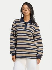 Adidas Bluza Stripe Knitted Polo Top LG3946 Beżowy Regular Fit. Brązowe bluzy damskie Adidas, l, bez wzorów, z syntetyku, bez ramiączek, bez kaptura. Za 299.99 zł.