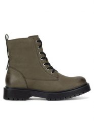 Lasocki Trzewiki WI23-STYX-10 Khaki. Brązowe botki damskie Lasocki, bez wzorów, z nubiku, bez obcasa, na płaskiej podeszwie, bez zapięcia. Za 249.99 zł.
