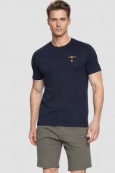 AERONAUTICA MILITARE Granatowy bawełniany męski t-shirt, Rozmiar XXL. Niebieskie t-shirty męskie Aeronautica Militare, l, bez wzorów, z bawełny, bez kołnierzyka, bez ramiączek. W wyprzedaży za 178.99 zł.