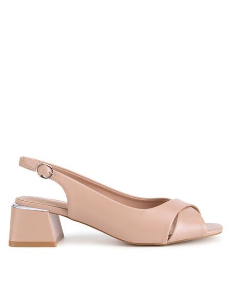 Clara Barson Sandały WFA3831-1 Beżowy. Brązowe sandały damskie Clara Barson, bez wzorów, z materiału, bez obcasa, na słupku, bez zapięcia. Za 76.99 zł.